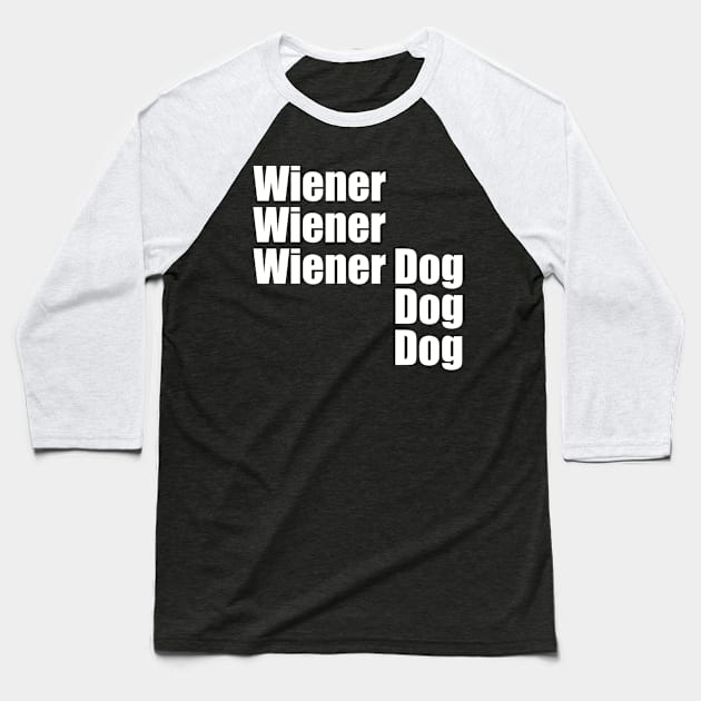 Wiener Dog Baseball T-Shirt by AnnaDreamsArt